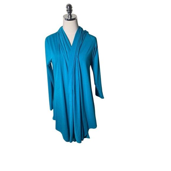 Magellan Duster Women's Size Small Blue Tencel Blend Long Sleeve Cowl Neck - Picture 1 of 8
